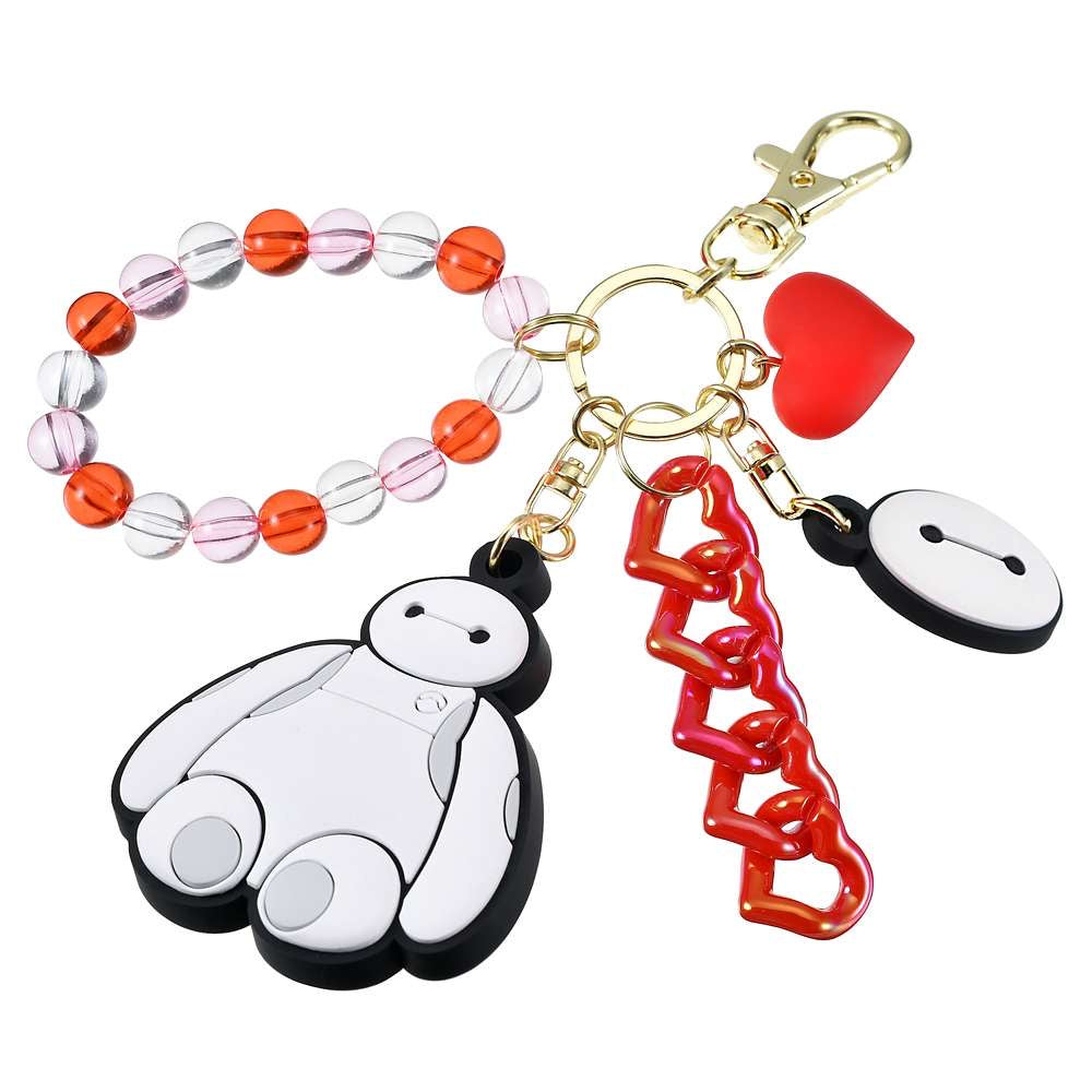 Key chain Fes 三眼仔/ Baymax/ Donald/ Stitch 珠鏈心心匙扣