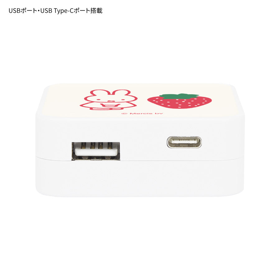 Miffy Strawberry 2腳日本用 USB / USB Type-C AC Adapter (旅行用)