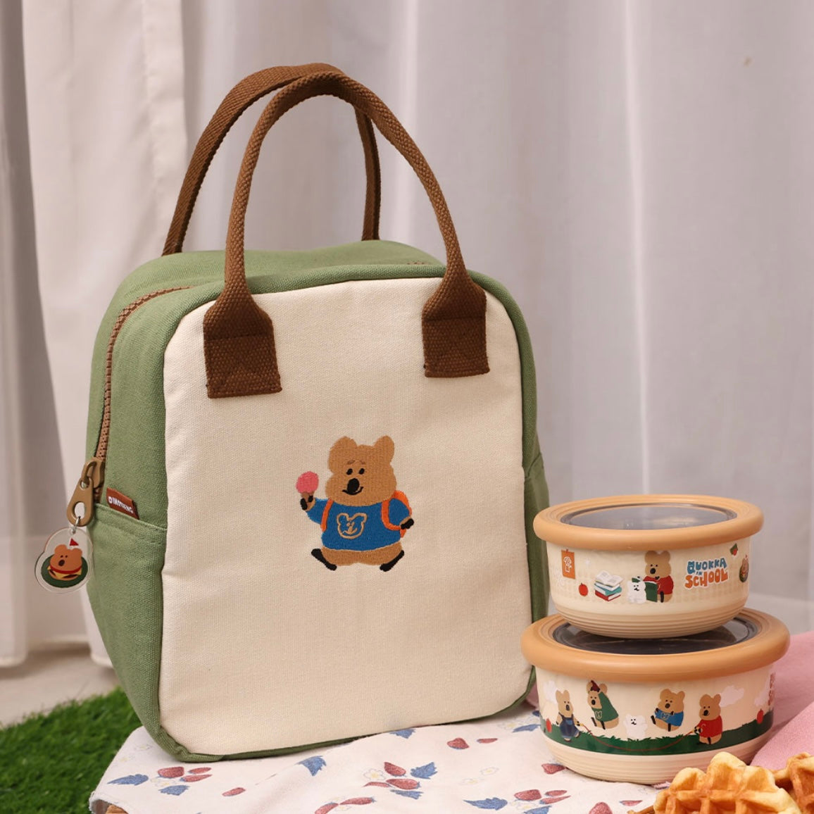 台灣 刺繡保溫袋 - Dinotaeng 短尾袋鼠校園系列