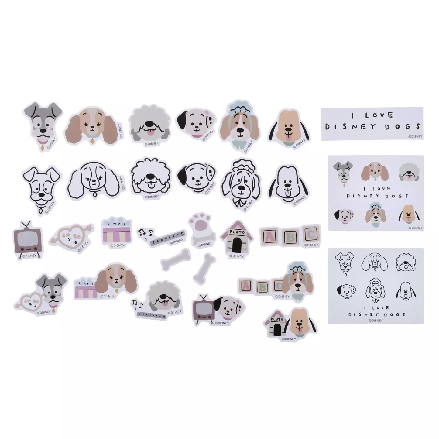 貼紙連Pouch I LOVE DISNEY DOGS