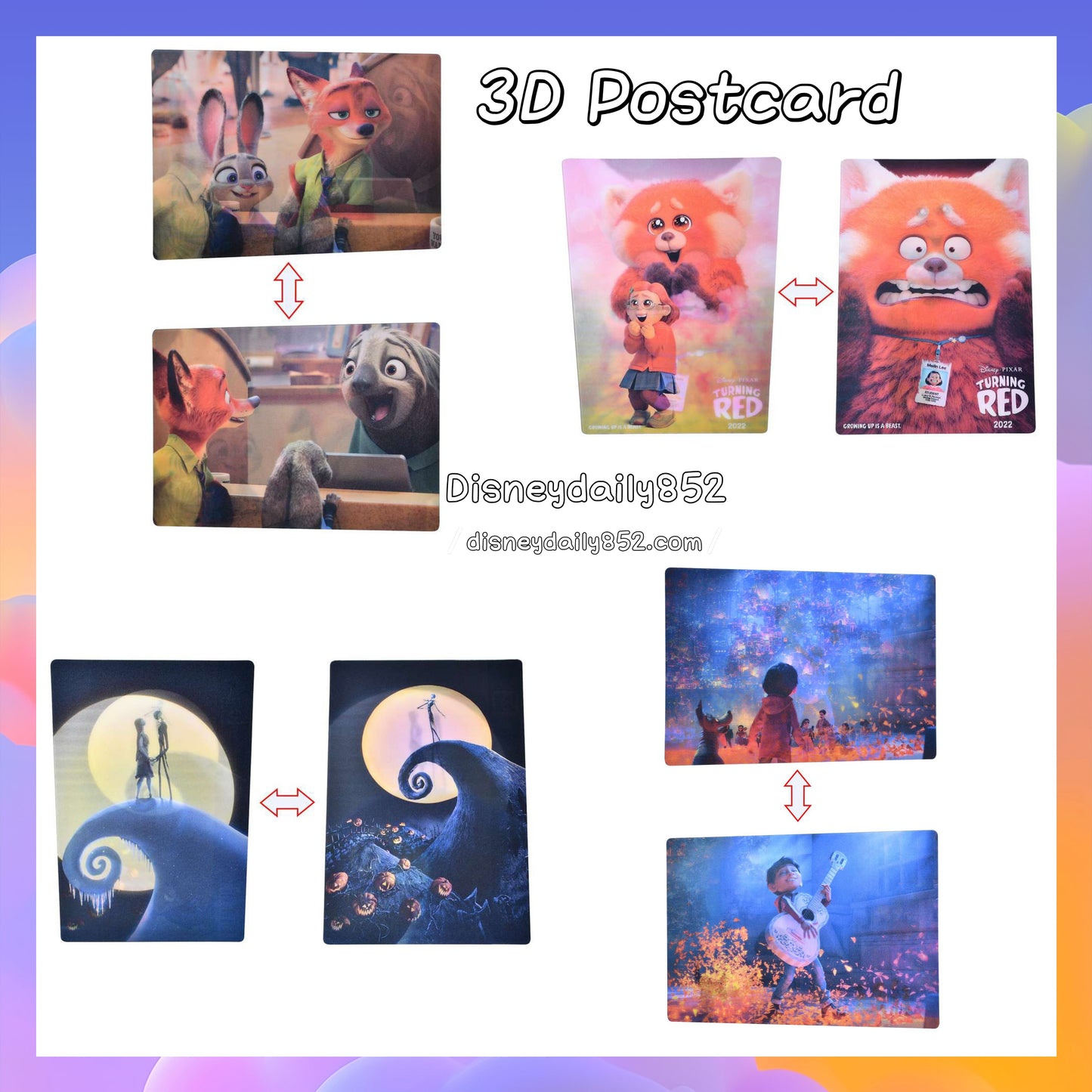 Jack/ Zootopia/美美/ Coco - 3D Posrcard