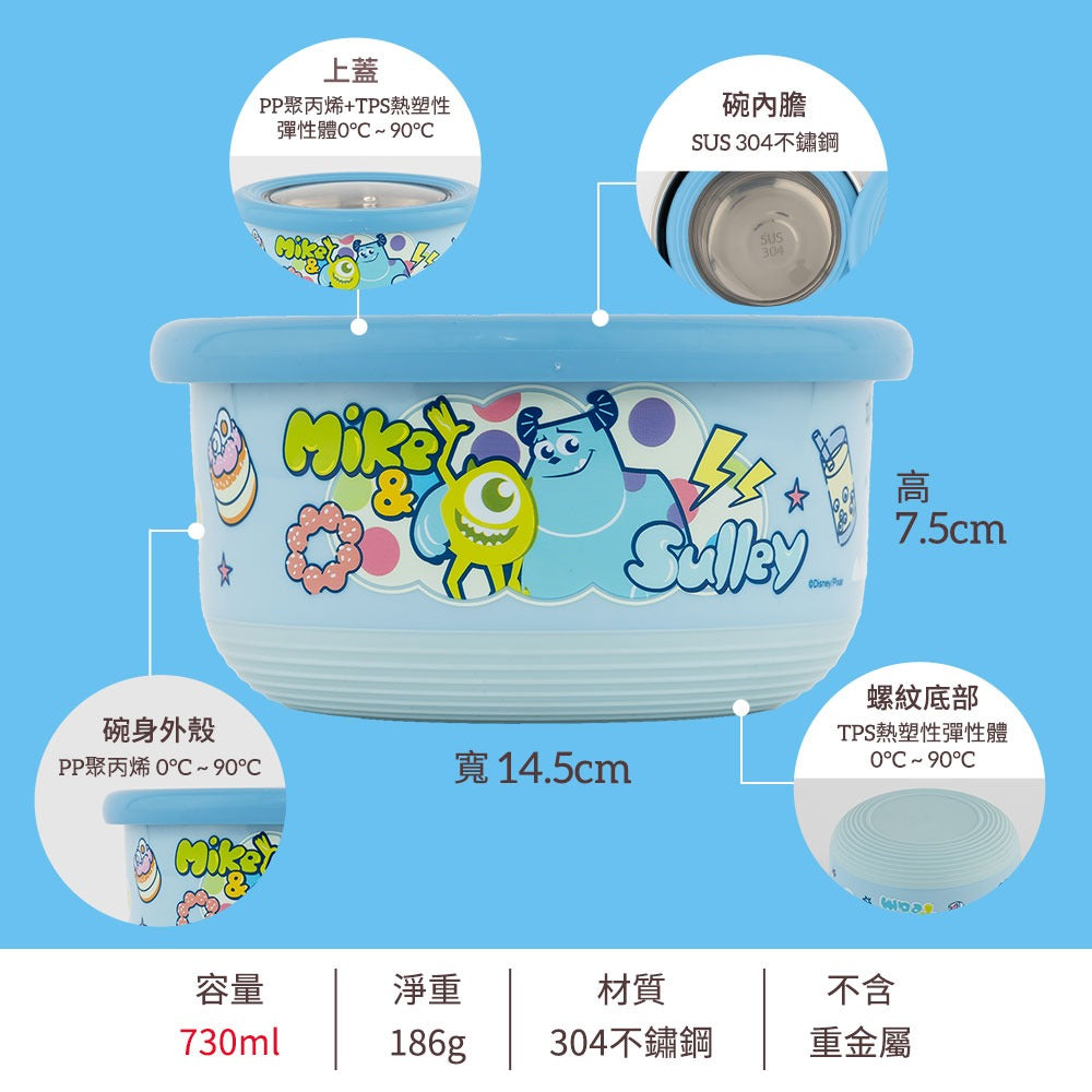 台灣 怪獸公司 MU 不鏽鋼雙層隔熱碗 730ml