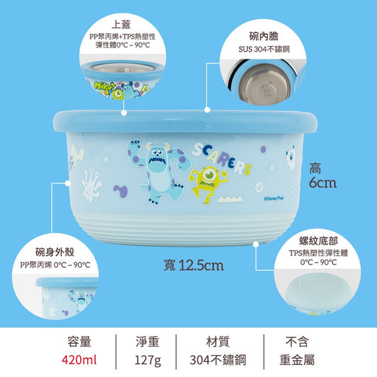 台灣怪獸公司 MU 不鏽鋼雙層隔熱碗 420ml