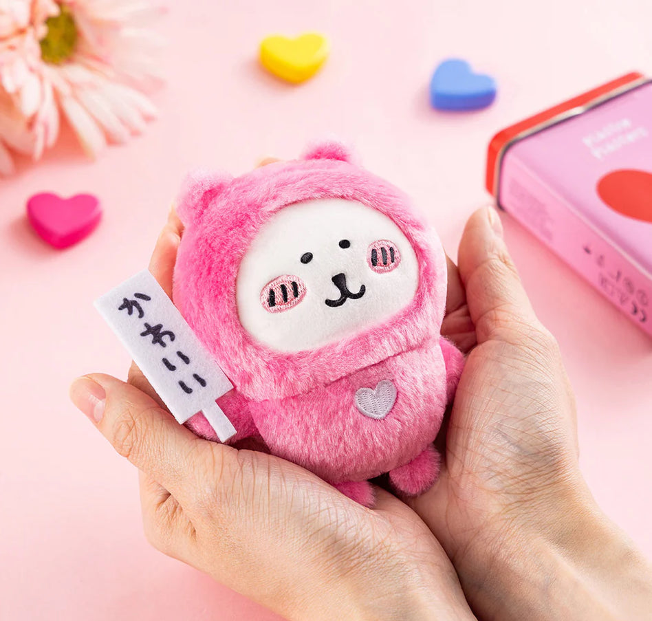 現貨 Nagano 白熊 粉紅心心公仔掛飾 舉着「kawaii」牌牌 5月到貨