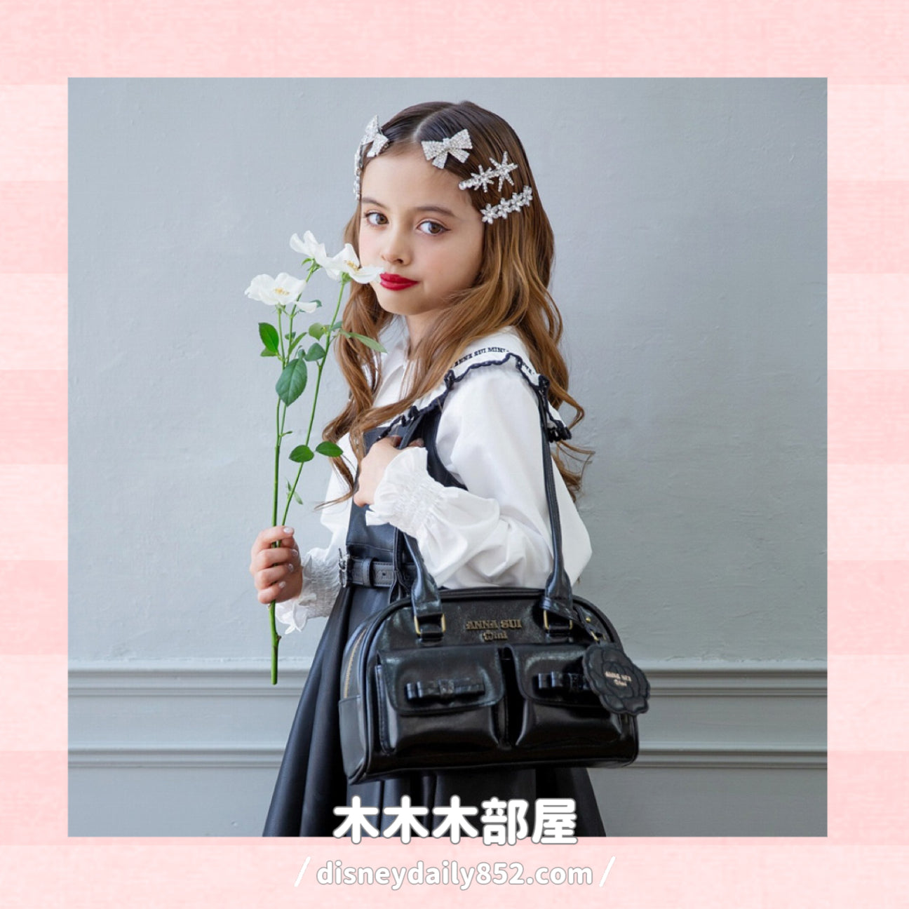 10月雜誌附錄 : Anna Sui Mini Long Handle Boston Bag Rose Ver.