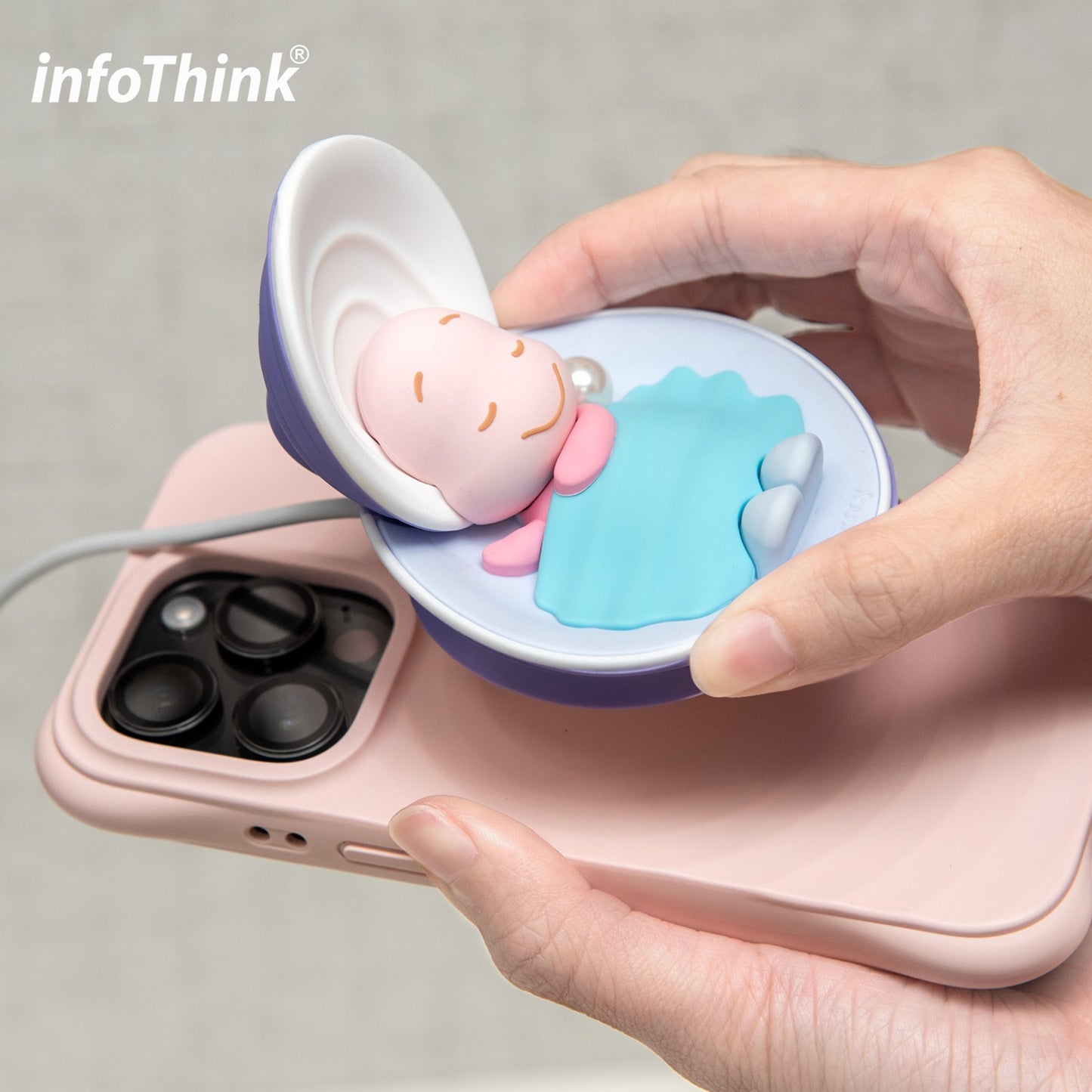 台灣 InfoThink 夢幻深海小牡蠣系列 磁吸充電盤
