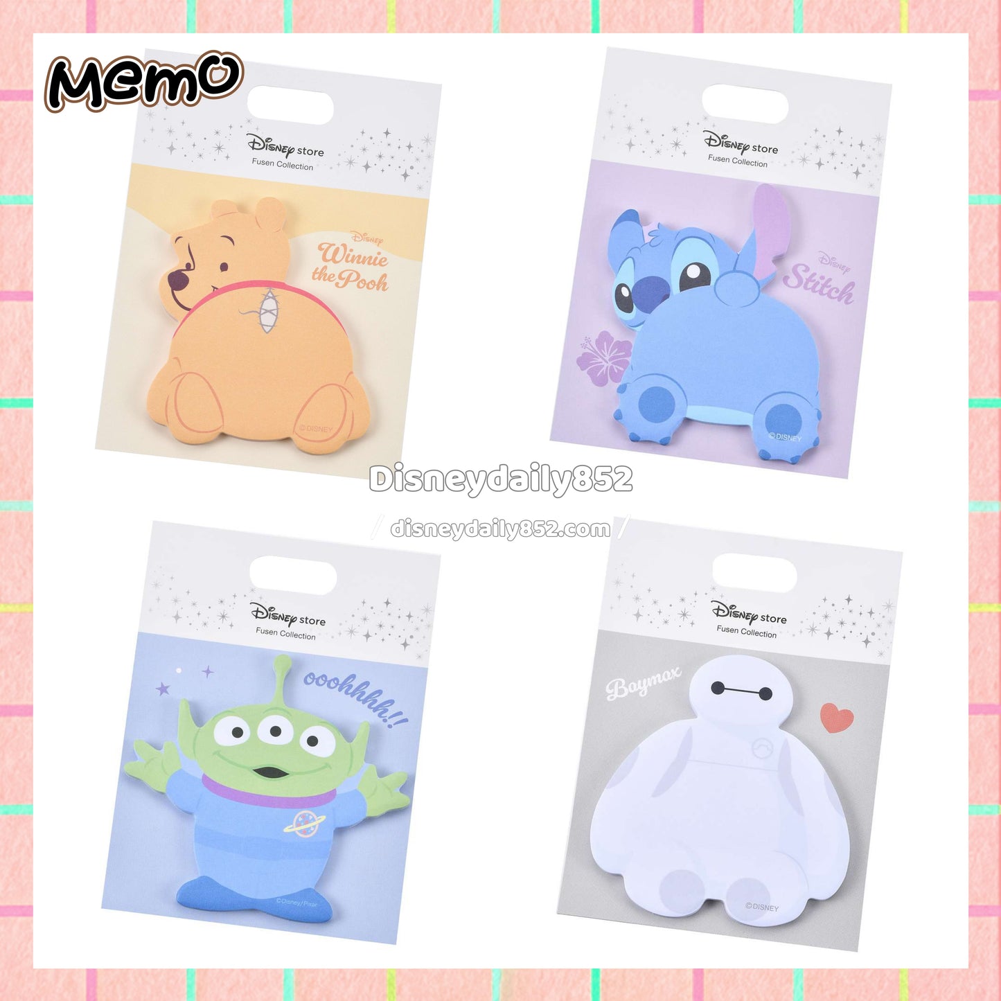Memo 三眼仔/ Pooh/ Baymax/ Stitch