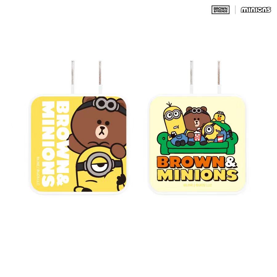 BROWN&MINIONS 2腳日本用 USB / USB Type-C AC Adapter (旅行用)