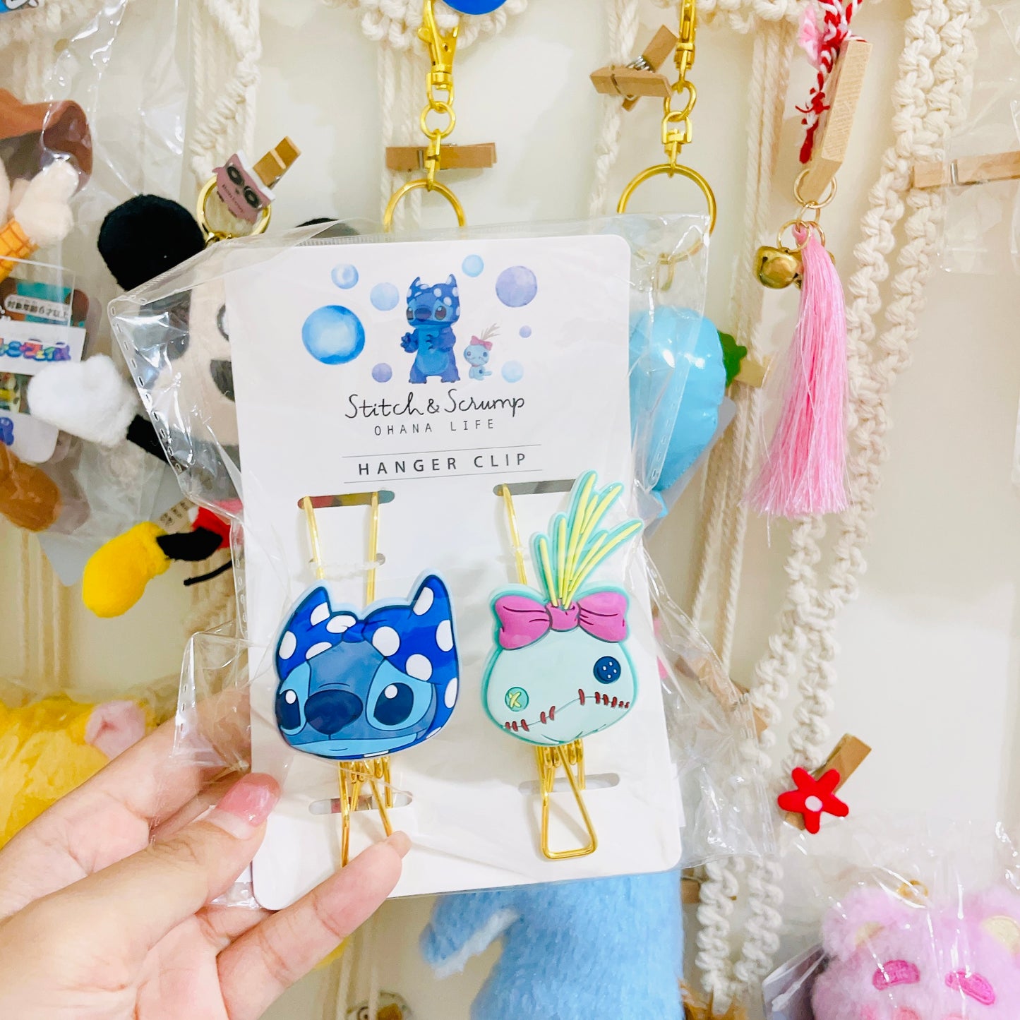 現貨 掛勾夾Set Disney Stitch&Scramp OHANA LIFE