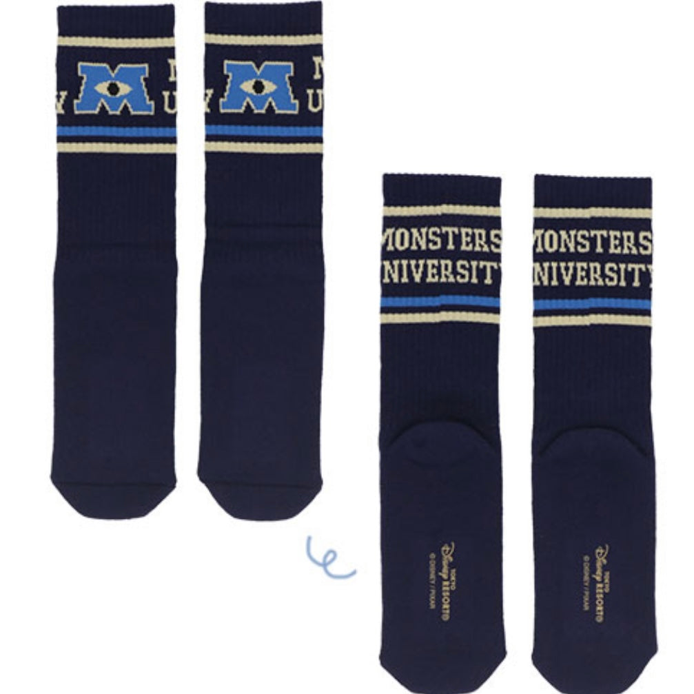 Monsters University at Disney Resort 黑/ 白長襪