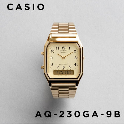 CASIO |AQ-230 人氣大熱復古方角鋼帶手錶