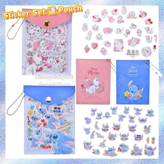 Stitch/ Marie - Sticker Set 連 Pouch