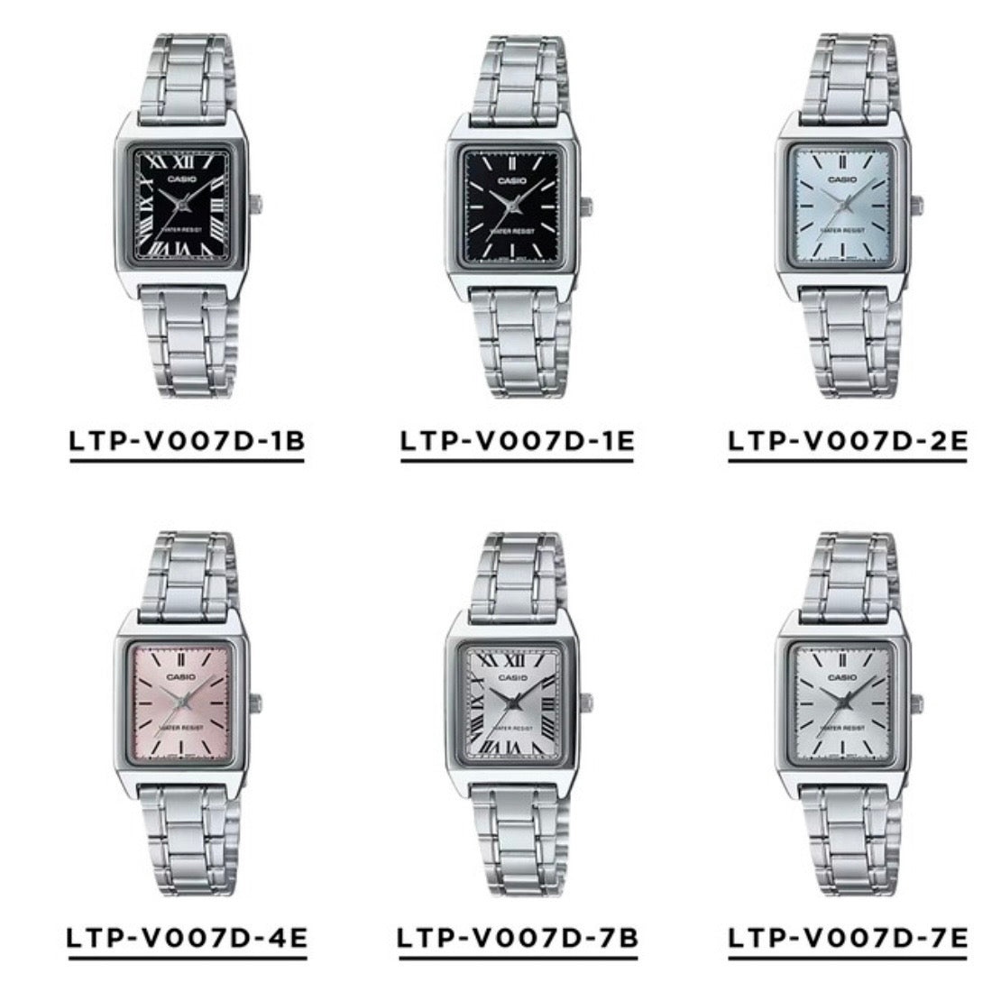 CASIO | LTP-V007  女裝鋼錶 10色