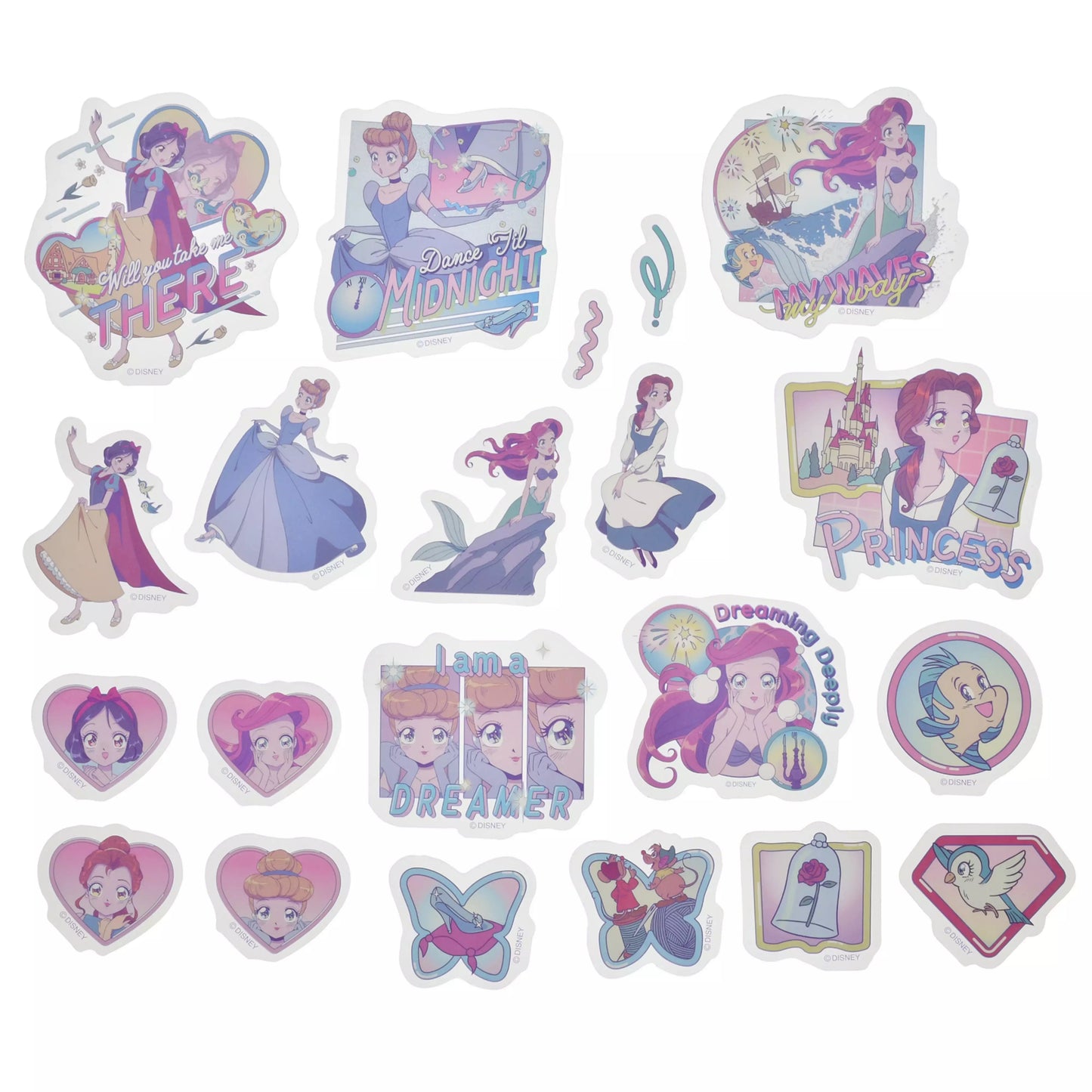 Baymax/ Stitch/ Marie & Dumbo & Bambi/ Princess 大貼紙套裝 Sticker Collection