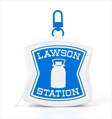 日本 Lawson藍白招牌系列- 招牌造型坐枱鏡/ 招牌迷你拉鏈袋/ 文具鐵盒套裝
