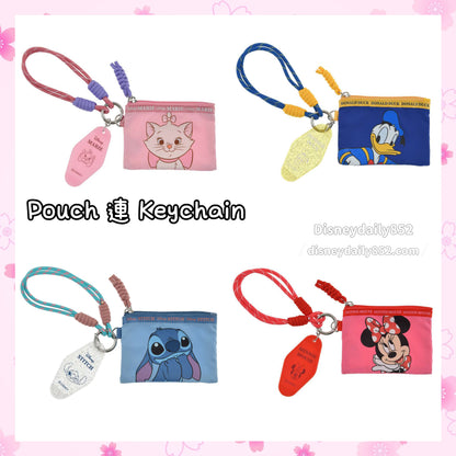 Marie/ Donald/ Stitch/ Minnie Pouch連Keychain
