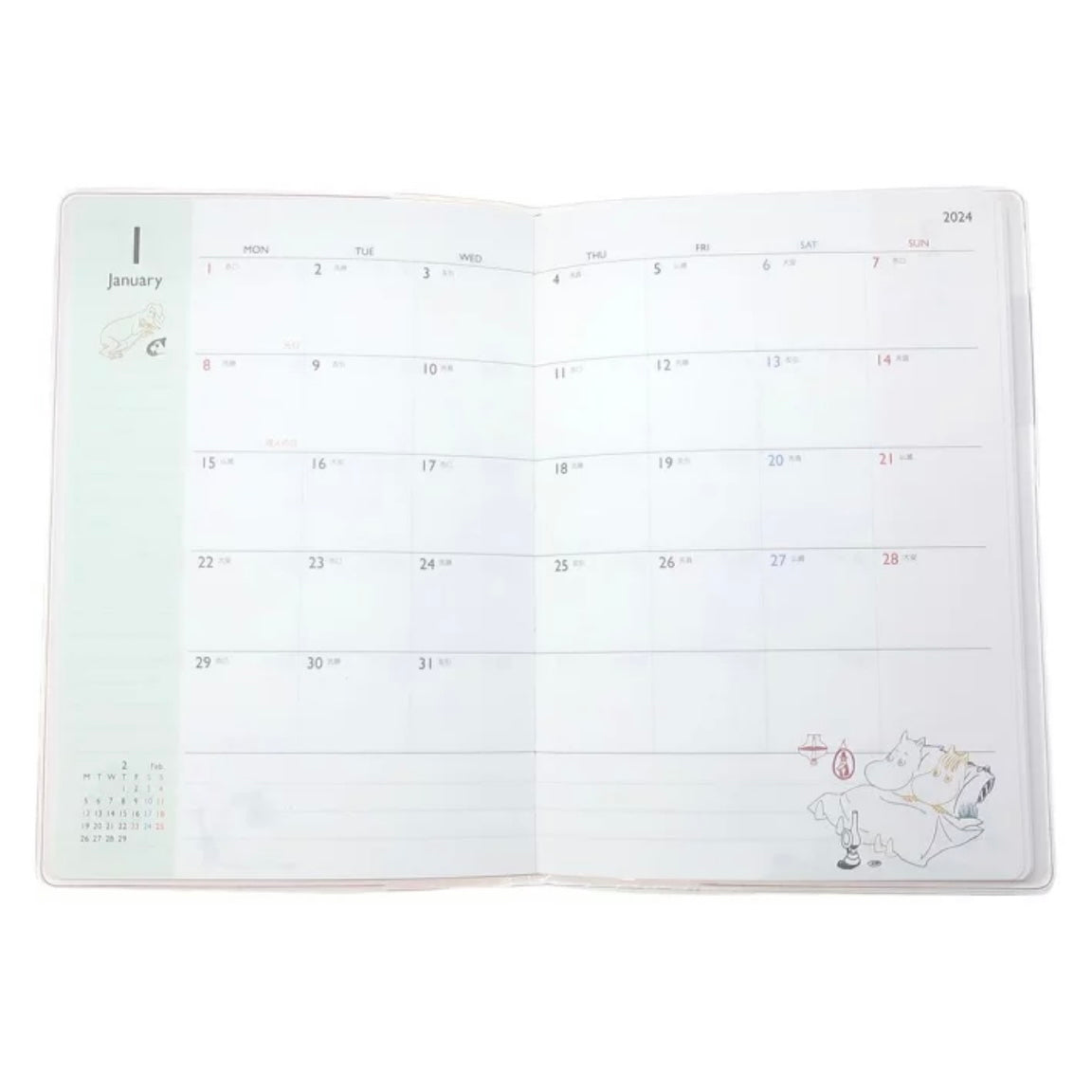 Moomin 撐船 B6 Schedule Book 2024