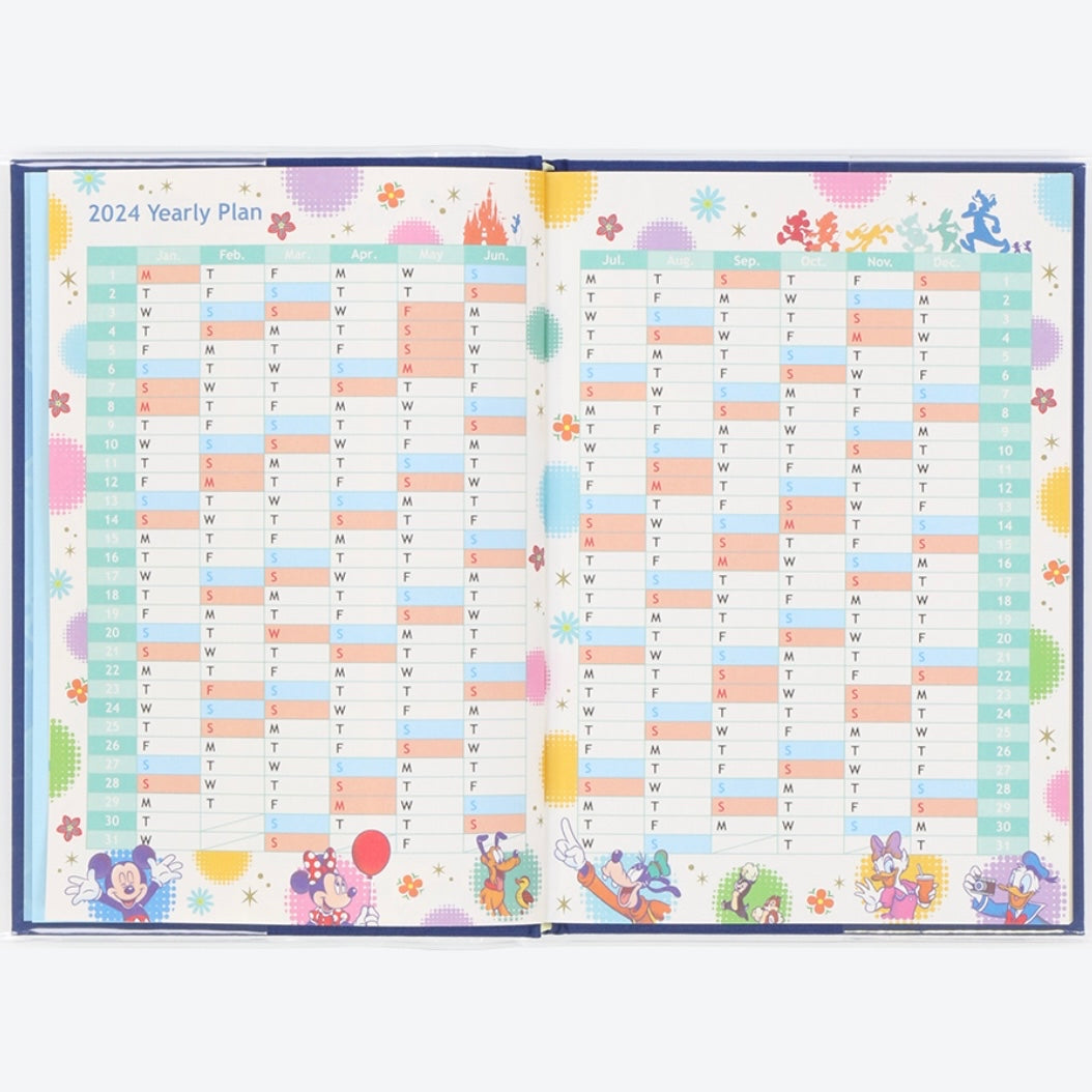 東迪 Mickey &  Friends 硬皮 Schedule Calendar＆Organizer 2024