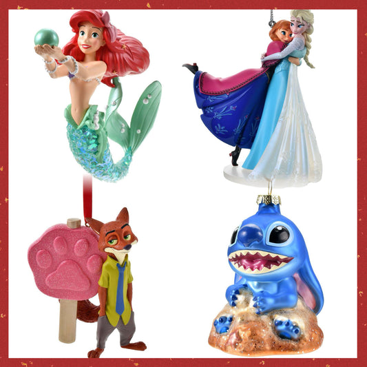 Ariel捧珠/ Anna Elsa/ Nick/ Stitch 沙灘 | 2026 DISNEY CHRISTMAS ORNAMENT