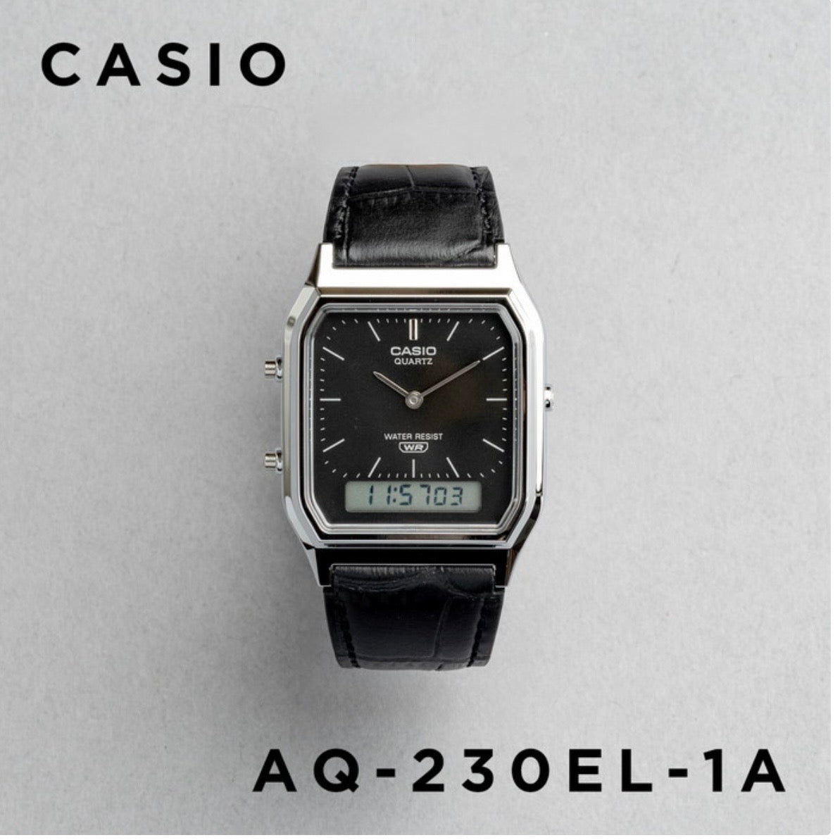 CASIO |AQ-230 人氣大熱復古方角皮帶手錶