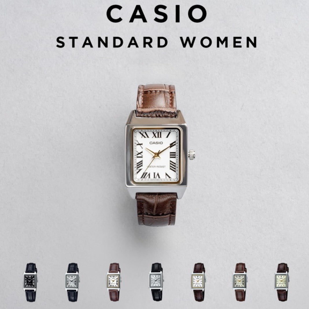 CASIO | LTP-V007L 方型復古皮帶手錶 7色