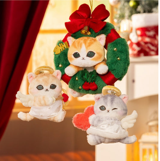 28/11 Mofusand 鯊魚貓貓 聖誕系列｜花環/ 天使 公仔掛飾