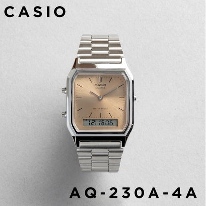 CASIO |AQ-230 人氣大熱復古方角鋼帶手錶