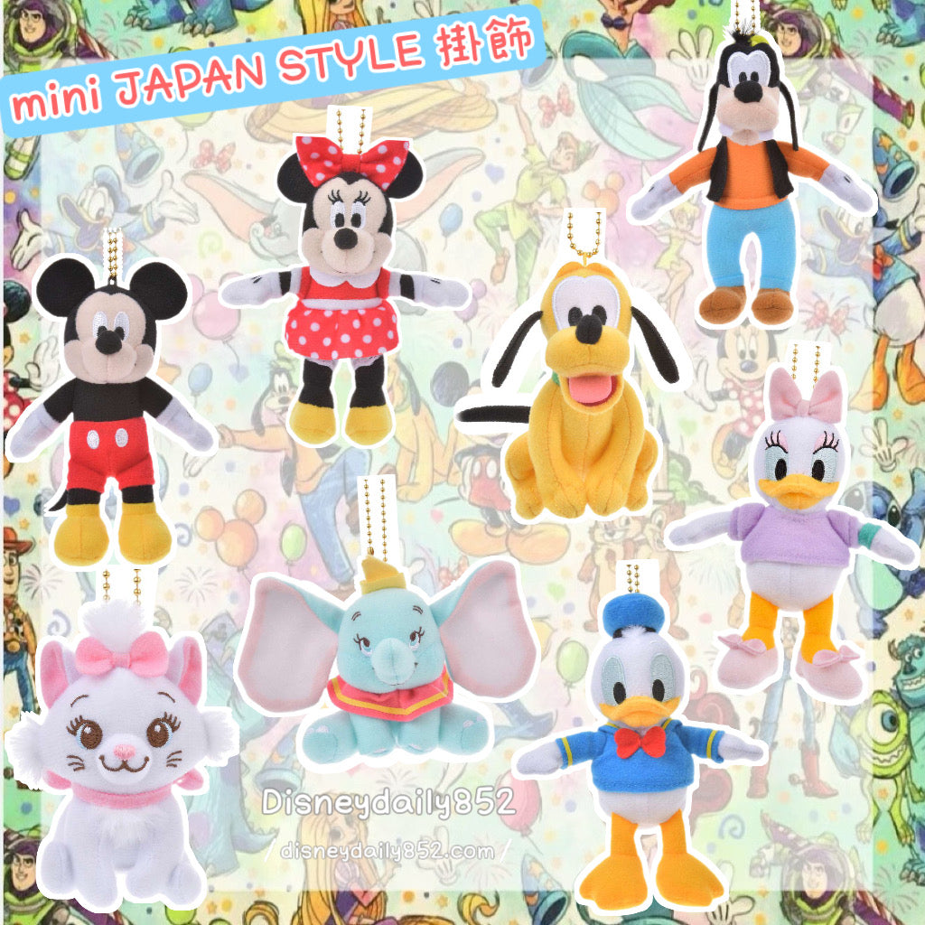 mini JAPAN STYLE 掛飾  Mickey/ Minnie/ Goofy/ Pluto/  Donald/ Daisy/ Marie/ Dumbo