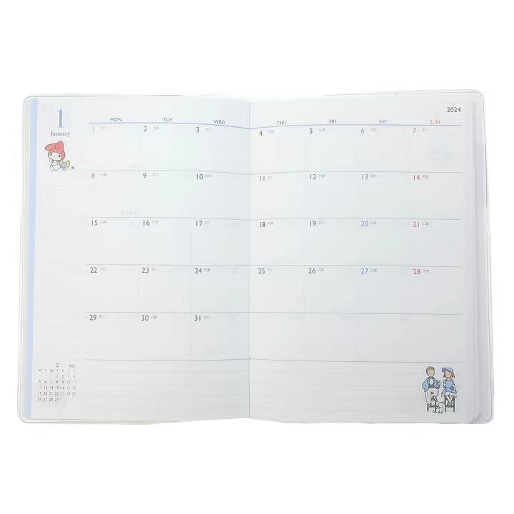 Sanrio 合集 (粉紅色)B6 Schedule Book 2024