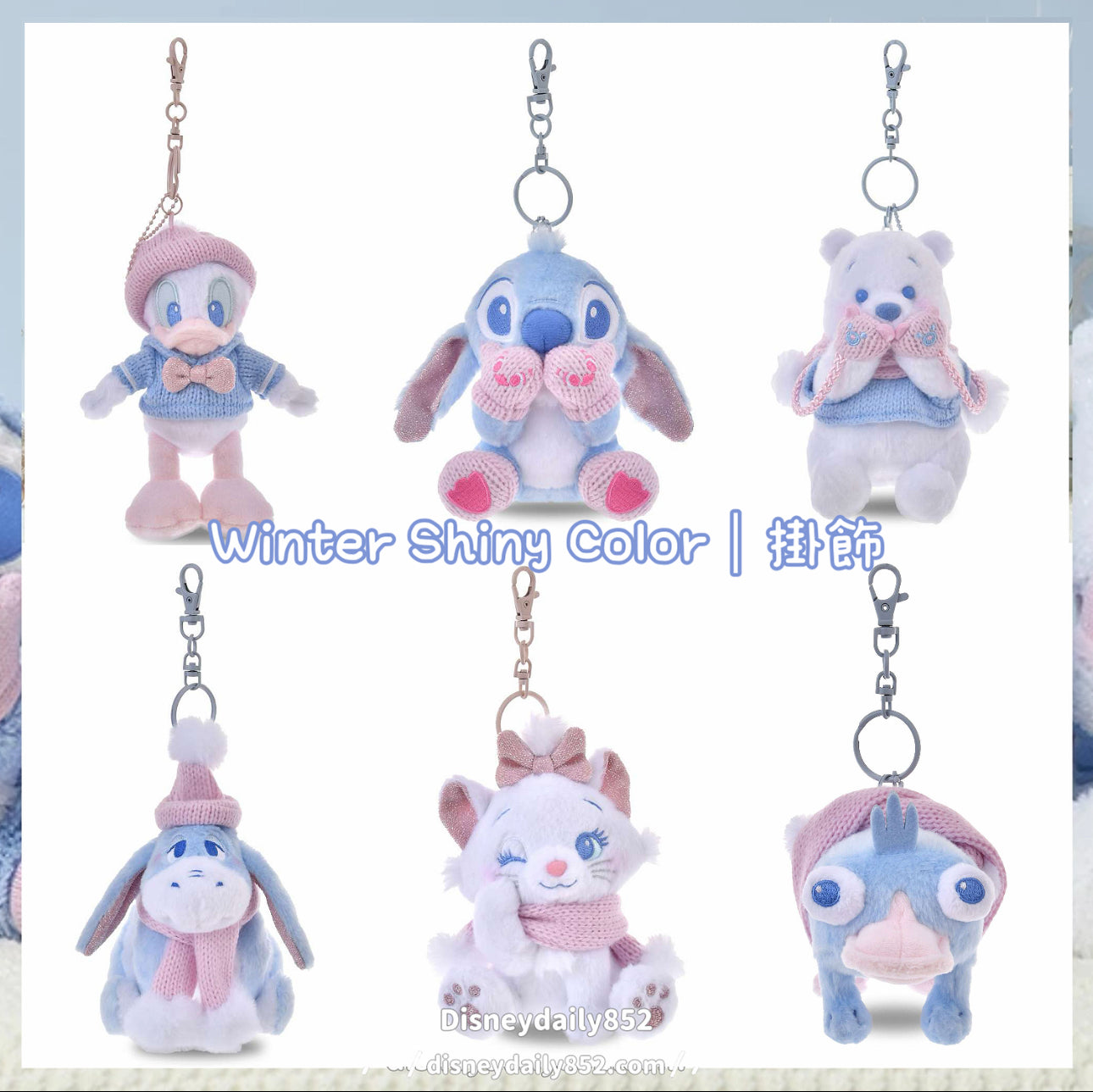 Stitch/ Donald/ Eeyore/ Pooh/ Marie 泰瑞 掛飾｜Winter Shiny Color