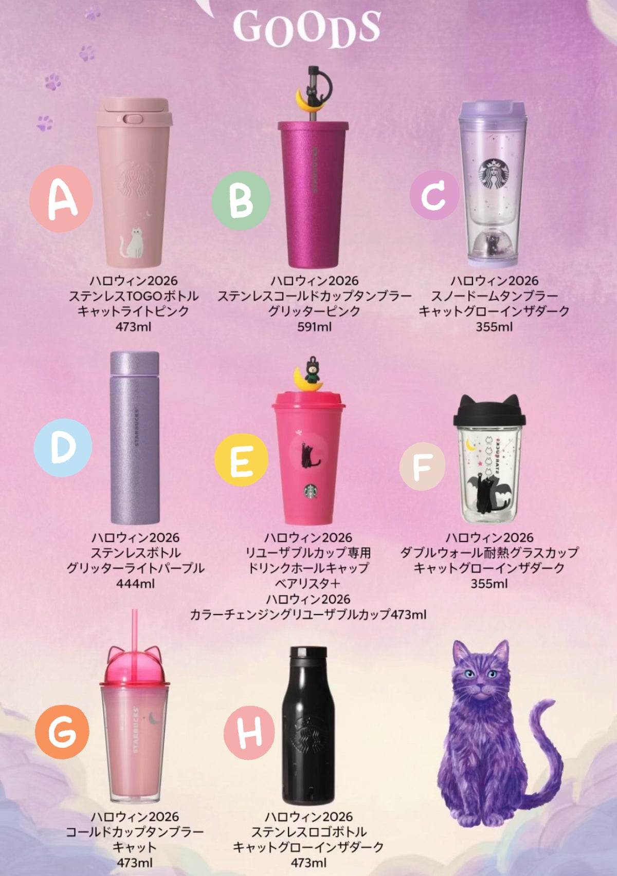 8/10 15:00 截單 日本 Starbucks x Halloween 2026 隨行杯/ 保溫瓶/ 水樽/ 杯墊