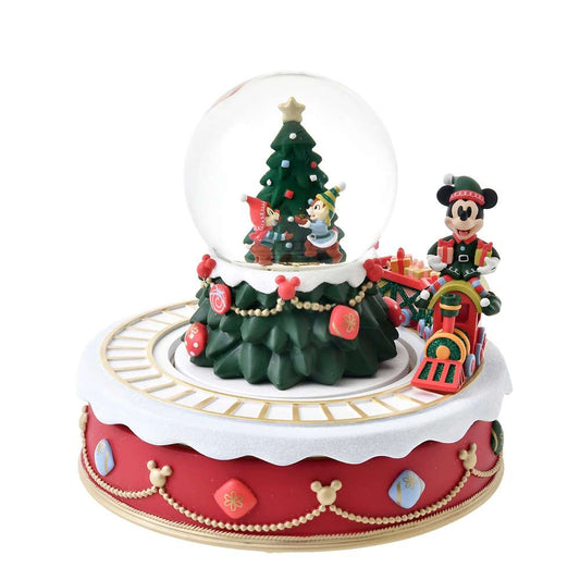 Disney Store Christmas 2024 Mickey & Chip & Dale 音樂水晶球擺設