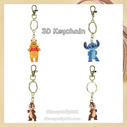 Chip/ Dale/ Pooh/ Stitch 3D Keychain - Key Chain Fes