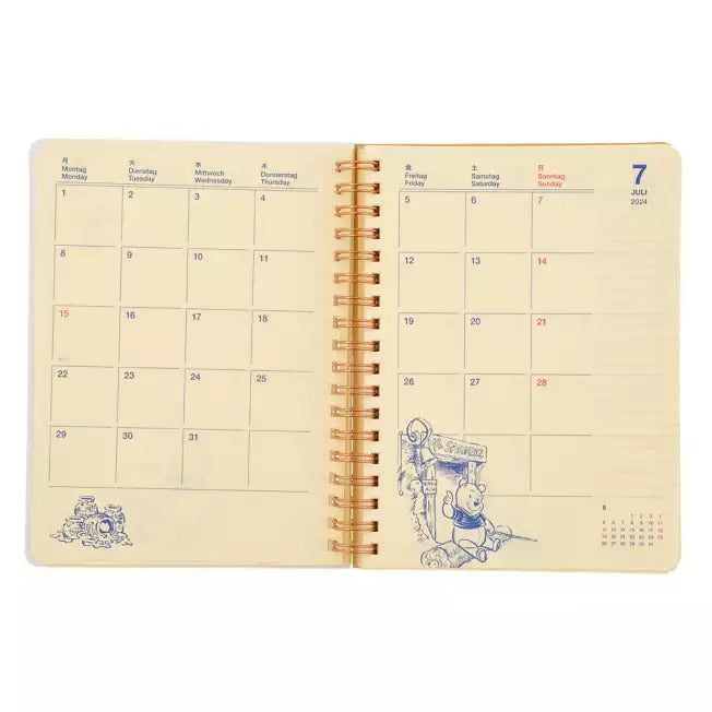 Pooh & Friends Rollbahn B6 Schedule Book Calendar＆Organizer 2024