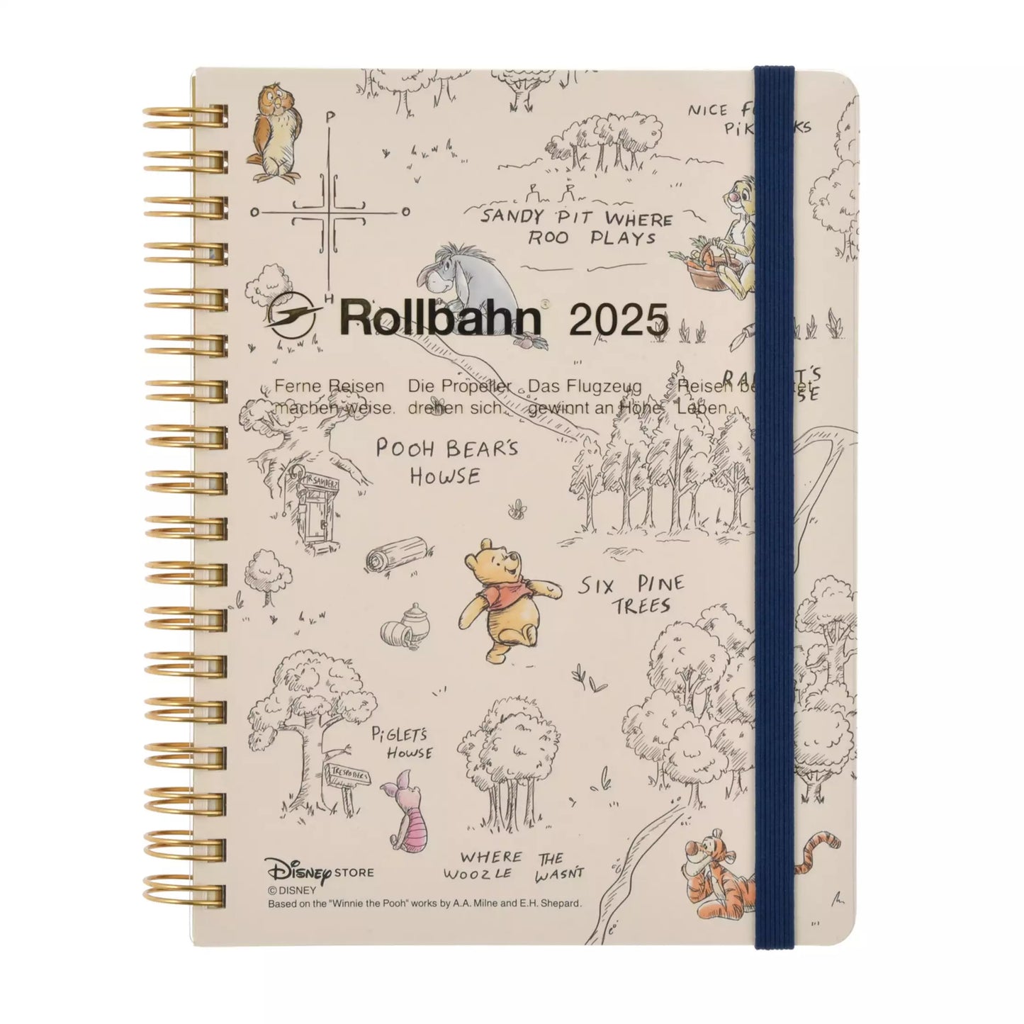 Pooh & Friends Rollbahn 手帳 Schedule Calendar＆Organizer 2025