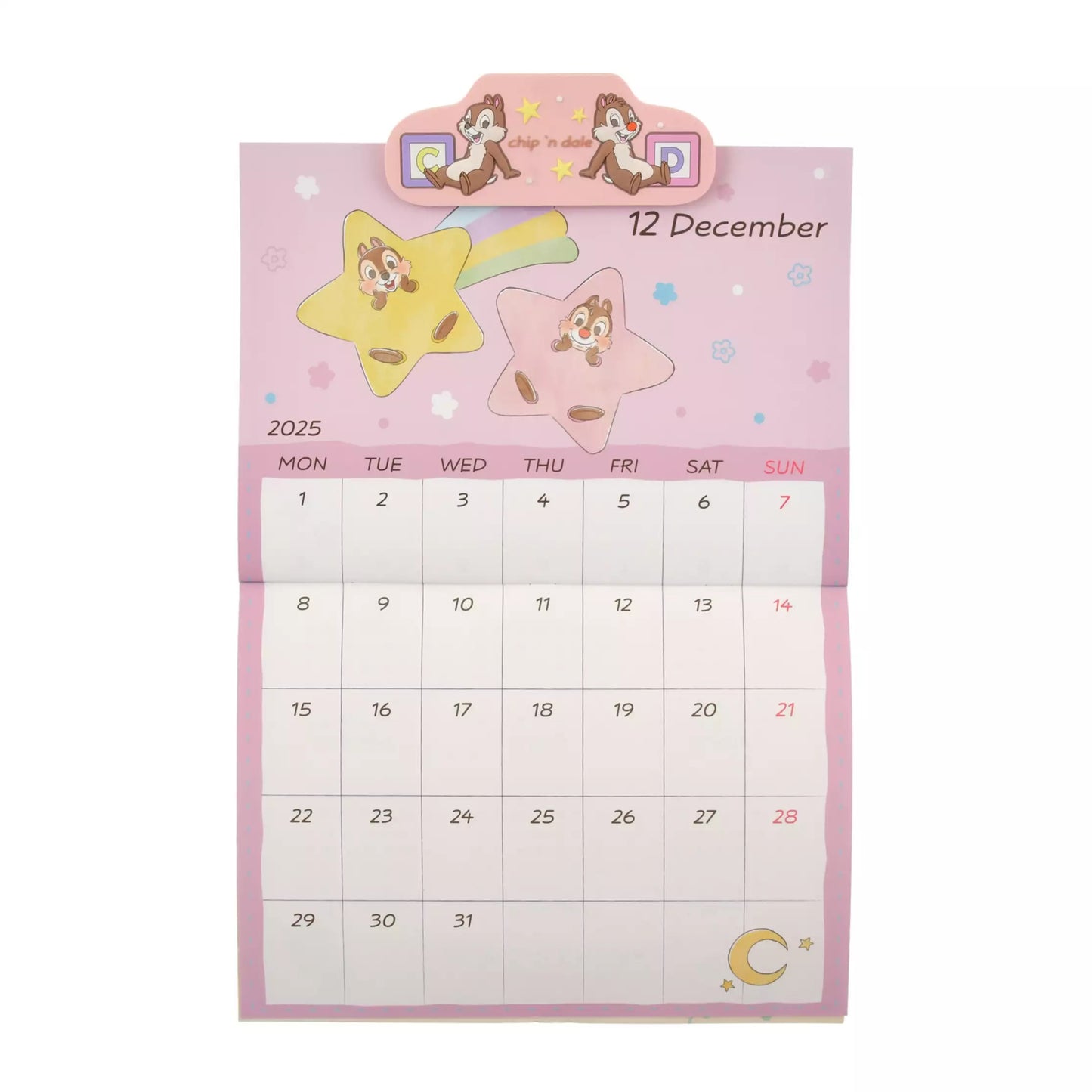 Chip & Dale 磁石夾掛牆月曆 Calendar＆Organizer 2025