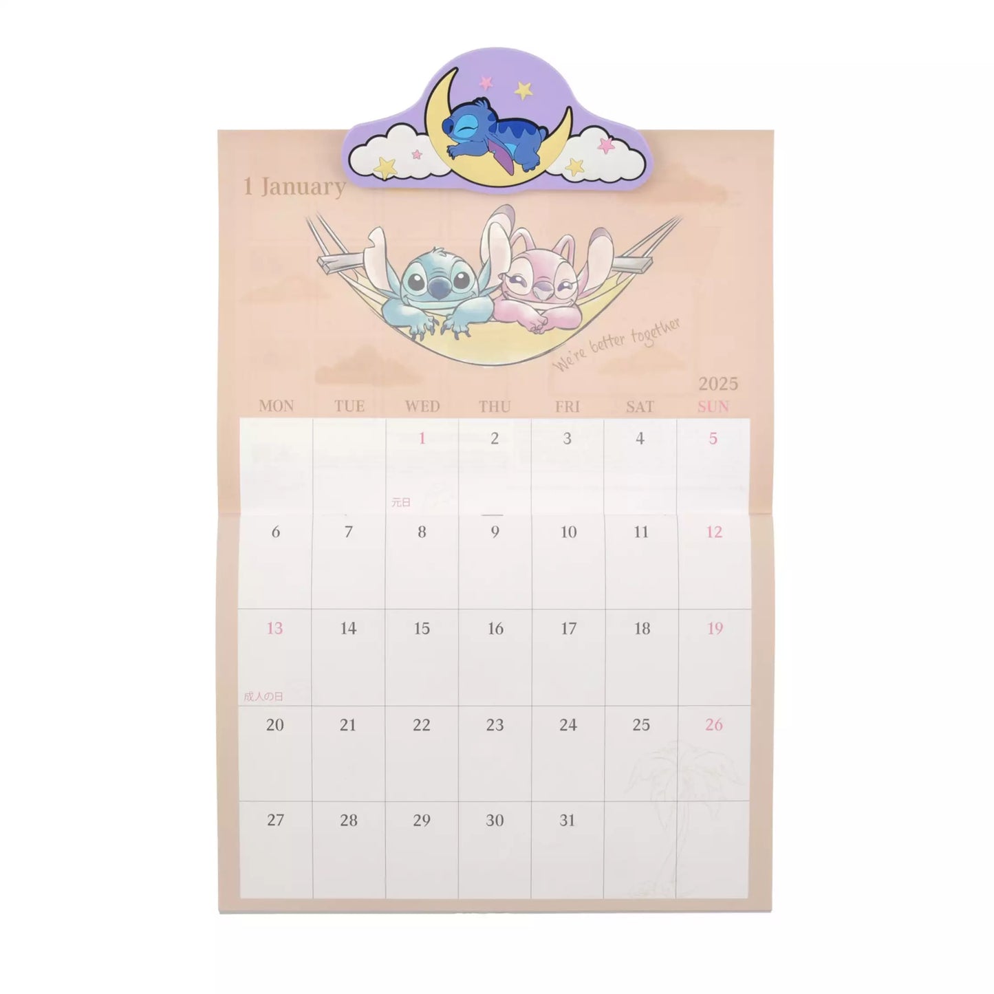 Stitch 磁石夾掛牆月曆 Calendar＆Organizer 2025