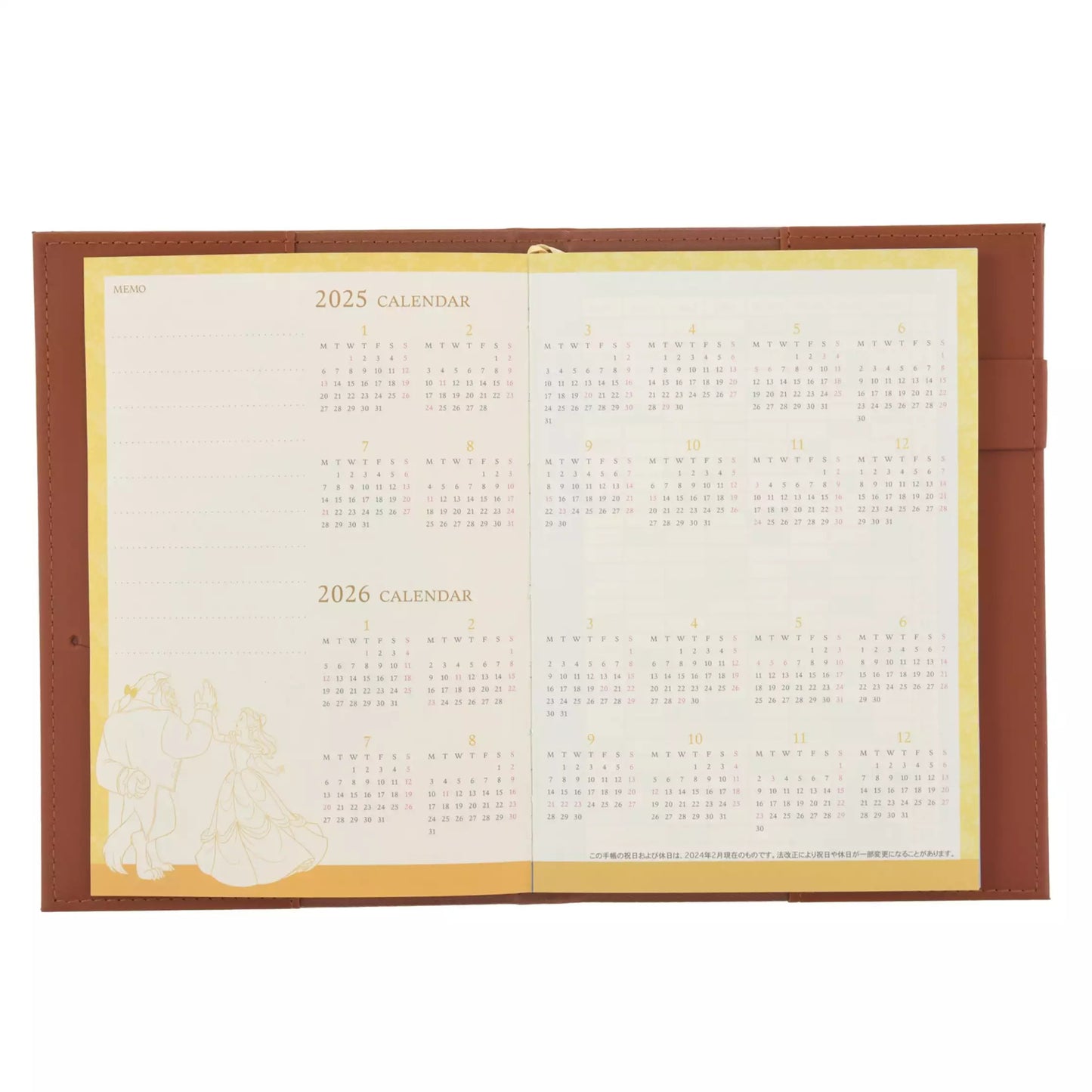 Beauty & The Beast B6 Schedule Calendar＆Organizer 2025