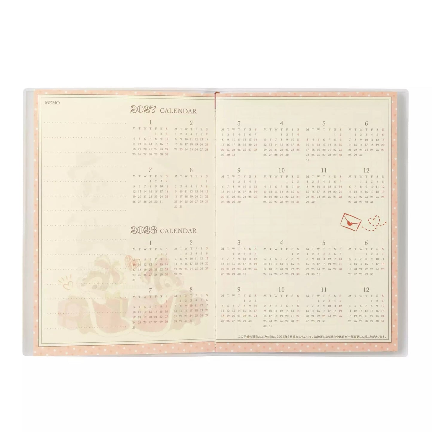 Chip & Dale 月間 B6 Schedule|CALENDAR ＆ ORGANIZER 2027