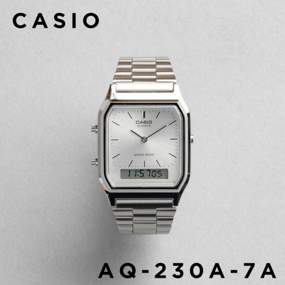 CASIO |AQ-230 人氣大熱復古方角鋼帶手錶