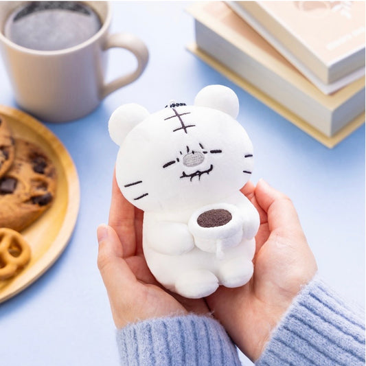 小白虎與黑虎蝦 |  咖啡好苦 白虎公仔匙扣