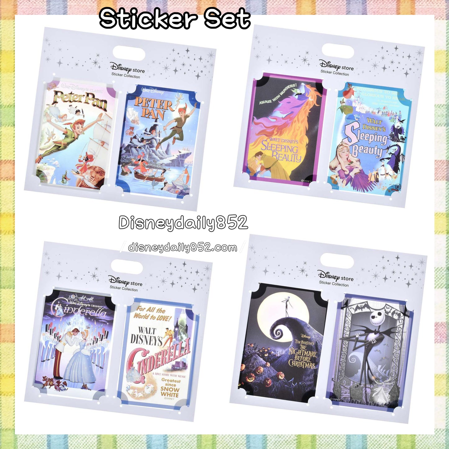 Peter Pan/ Jack/ Cinderella/ Sleeping Beauty - Sticker Set