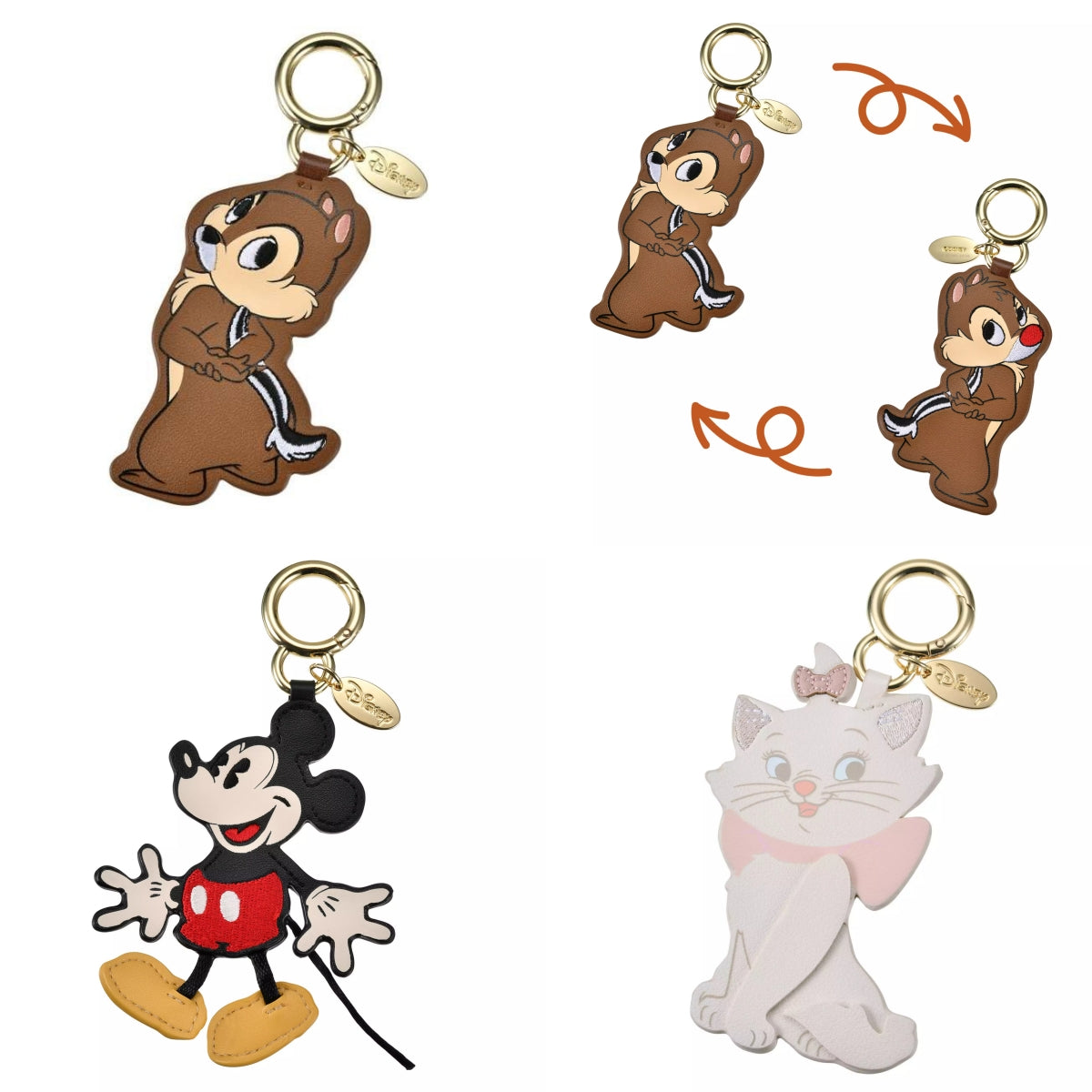 Chip & Dale/ Mickey/ Marie 皮革匙扣 Choose a Gift