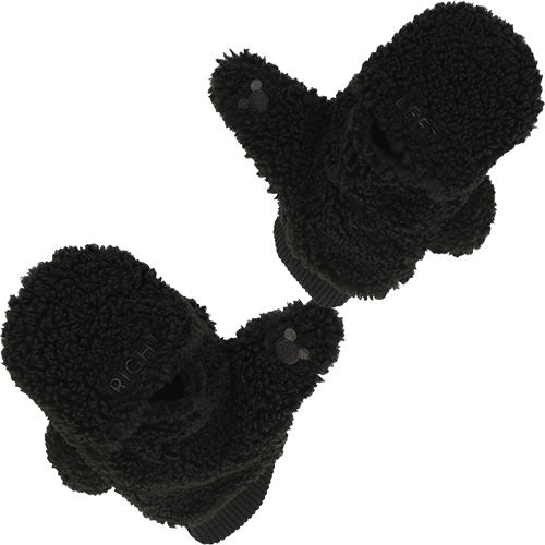 Mickey 黑色毛毛手襪