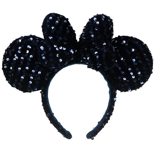 Minnie 深藍黑色珠片頭箍
