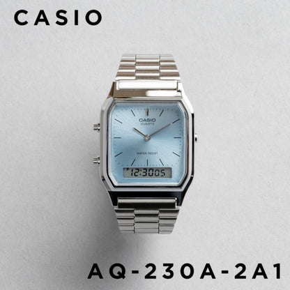 CASIO |AQ-230 人氣大熱復古方角鋼帶手錶