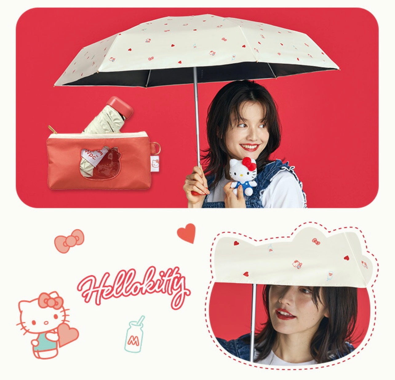 Sanrio x Wpc. 完全遮光100%縮骨遮 (Kitty/ 布甸狗/ 玉桂狗/ Kuromi)