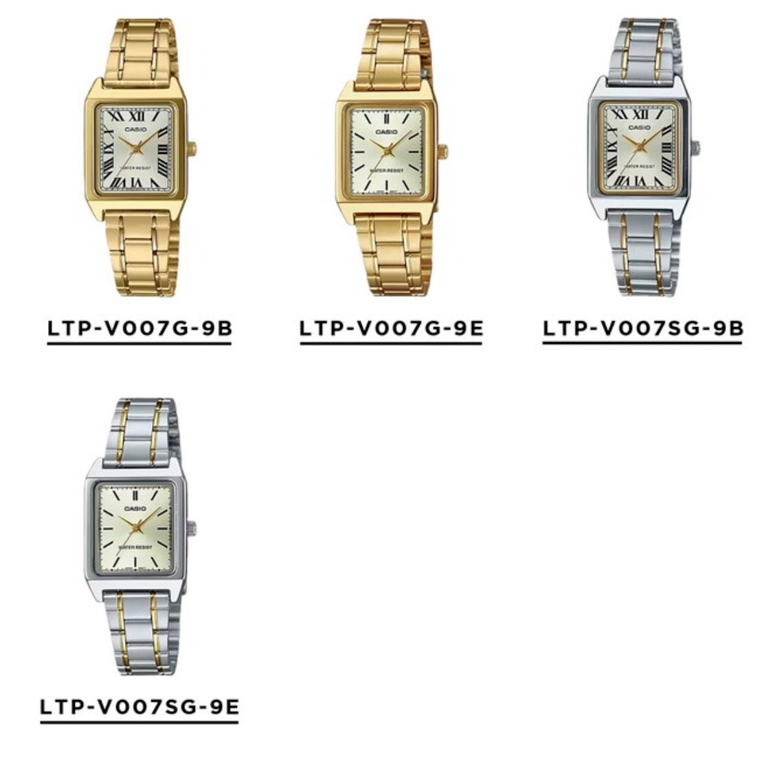 CASIO | LTP-V007  女裝鋼錶 10色