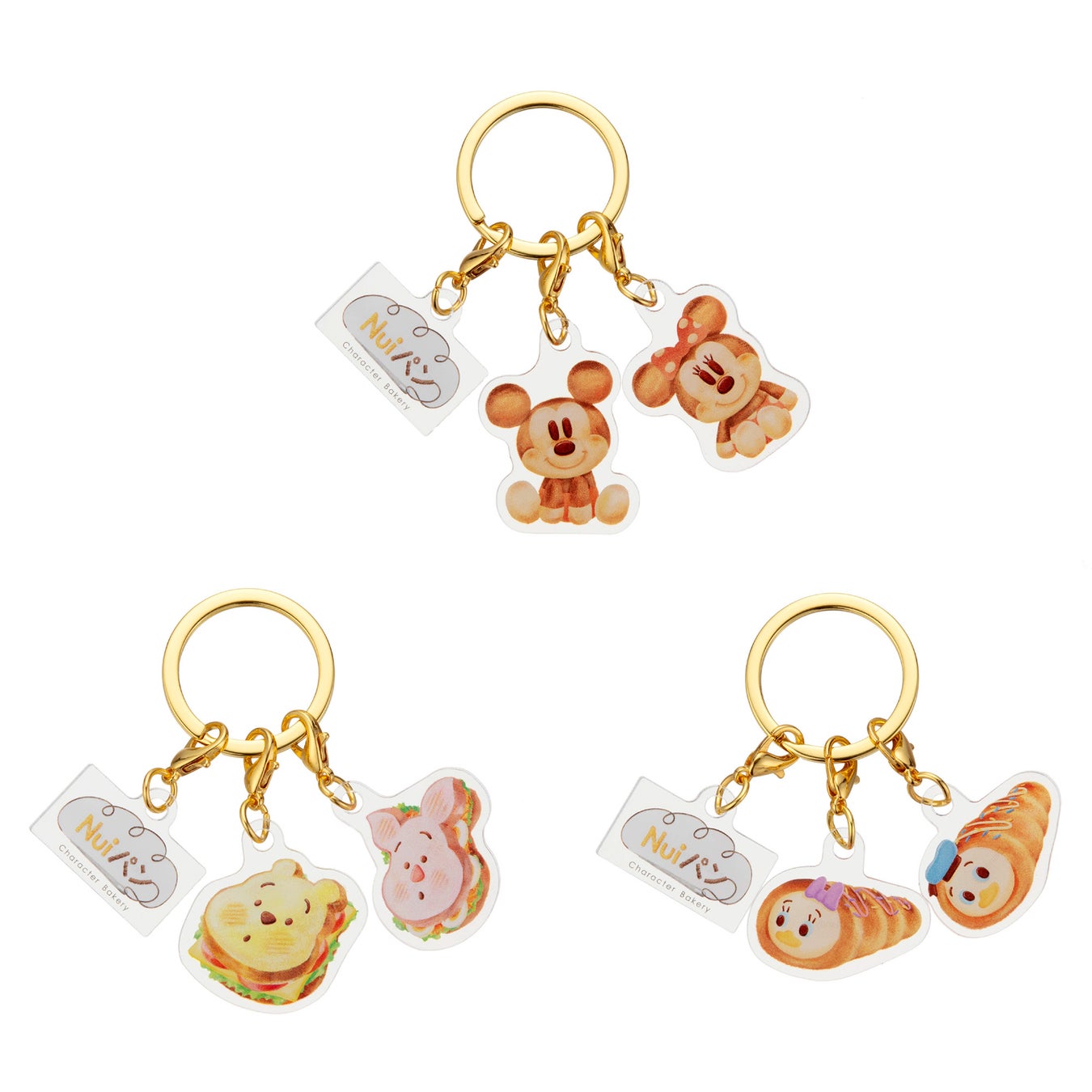 Disney Bakery Nui Pan - Mickey/ Donald/ Pooh 3連匙扣