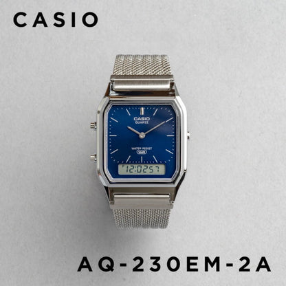 CASIO |AQ-230 人氣大熱復古方角鋼帶手錶